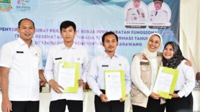 Bupati Cellica Serahkan SPK PPPK Formasi 2022 di Lingkungan Kabupaten Karawang